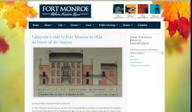 
							         Lafayette's visit to Fort Monroe in 1824 as Guest of the Nation | Fort ...								  
							    