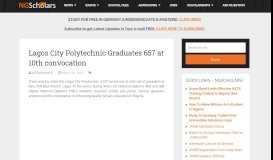 
							         Lagos City Polytechnic Graduates 657 at 10th convocation - NGScholars								  
							    