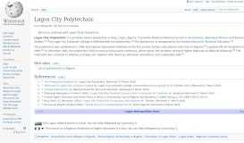 
							         Lagos City Polytechnic - Wikipedia								  
							    