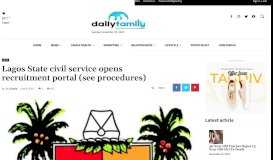 
							         Lagos State civil service opens recruitment portal (see procedures)								  
							    