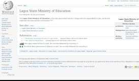 
							         Lagos State Ministry of Education - Wikipedia								  
							    