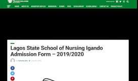 
							         Lagos State School of Nursing, Igando 2016/2017 Undergraduate ...								  
							    