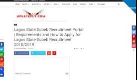 
							         Lagos State Subeb Recruitment Portal | Requirements and How to ...								  
							    