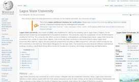 
							         Lagos State University - Wikipedia								  
							    
