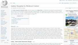 
							         Lahey Hospital & Medical Center - Wikipedia								  
							    