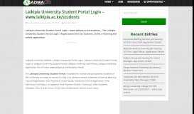 
							         Laikipia University Student Portal Login - www.laikipia.ac.ke/students								  
							    