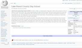
							         Lake Forest Country Day School - Wikipedia								  
							    