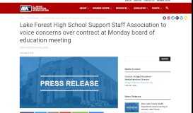
							         Lake Forest High School Support Staff Association to voice concerns ...								  
							    