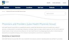 
							         Lake Health Physician Group - Lake Health								  
							    