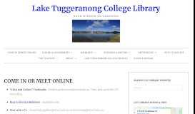 
							         Lake Tuggeranong College Library | YOUR WINDOW ON LEARNING								  
							    