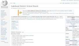 
							         Lakehead District School Board - Wikipedia								  
							    