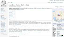 
							         Lakeland Senior High School - Wikipedia								  
							    