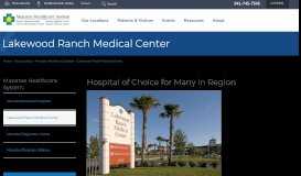 
							         Lakewood Ranch Medical Center | Manatee Healthcare System								  
							    