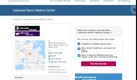 
							         Lakewood Ranch Medical Center | MedicalRecords.com								  
							    