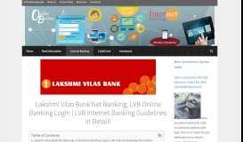 
							         Lakshmi Vilas Bank Net Banking | LVB Online Banking ...								  
							    