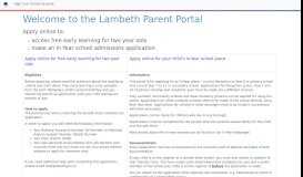
							         Lambeth Parent Portal								  
							    