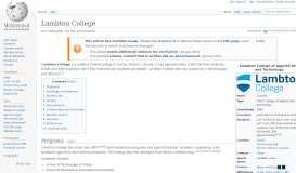 
							         Lambton College - Wikipedia								  
							    