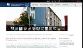 
							         Lancaster, California: Affordable Artist Housing Leads Smart Growth ...								  
							    
