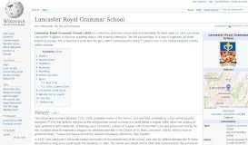 
							         Lancaster Royal Grammar School - Wikipedia								  
							    