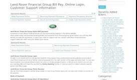 
							         Land Rover Financial Group Bill Pay, Online Login, Customer ...								  
							    