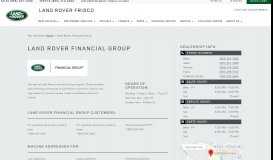 
							         Land Rover Financial Group | Land Rover Frisco								  
							    