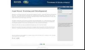 
							         Land Rover Training and Development								  
							    