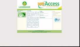 
							         Landbank weAccess Institutional Internet Banking Login								  
							    