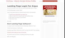 
							         Landing Page Login For Argus – Proficow								  
							    