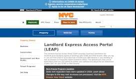
							         Landlord Express Access Portal (LEAP) - NYC.gov								  
							    