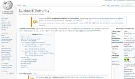 
							         Landmark University - Wikipedia								  
							    