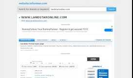 
							         landstaronline.com at WI. Landstar Portal login page - Website Informer								  
							    
