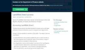 
							         LandWeb Direct access | Department of Finance								  
							    