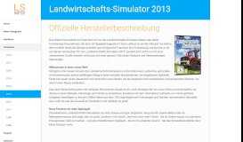 
							         Landwirtschafts-Simulator 2013 - LSinfos.de								  
							    