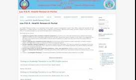 
							         Lao P.D.R. Health Research Portal								  
							    