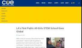 
							         LA's First Public All-Girls STEM School Goes Global - OnCUE								  
							    