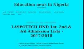
							         LASPOTECH HND 1st, 2nd & 3rd Admission Lists – 2017/2018 ...								  
							    