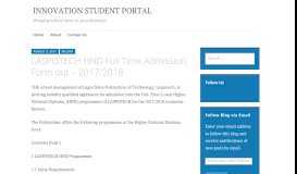 
							         LASPOTECH HND Full Time Admission Form out – 2017/2018 ...								  
							    