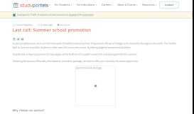 
							         Last Call: Summer School Promotion | Studyportals								  
							    