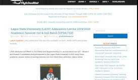 
							         LASU Admission List for 2018/2019 Academic Session - MySchoolGist								  
							    