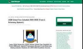 
							         LASU School Fees Schedule for Fresh & Returning Students 2018/2019								  
							    