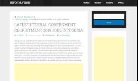 
							         LATEST FEDERAL GOVERNMENT RECRUITMENT 2019 JOBS IN ...								  
							    
