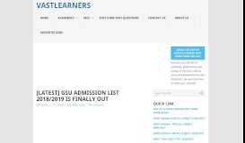 
							         [Latest] GSU admission list 2018/2019 is Finally out || Vastlearners								  
							    