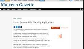 
							         Latest Malvern Hills Planning Applications | Malvern Gazette								  
							    