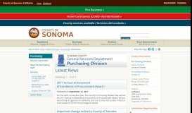 
							         Latest News - County of Sonoma, California								  
							    
