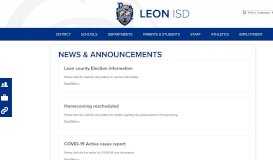 
							         Latest News - Leon ISD								  
							    