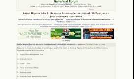 
							         Latest Nigeria Jobs At Resource Intermediaries Limited (10 ...								  
							    
