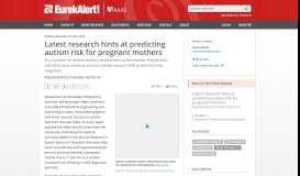 
							         Latest research hints at predicting autism risk for pregnant mothers ...								  
							    