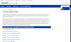 
							         LaTeX Style Files - INFORMS PubsOnline - Institute for Operations ...								  
							    
