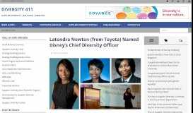 
							         Latondra Newton (from Toyota) Named Disney's Chief Diversity Officer ...								  
							    