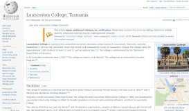 
							         Launceston College, Tasmania - Wikipedia								  
							    